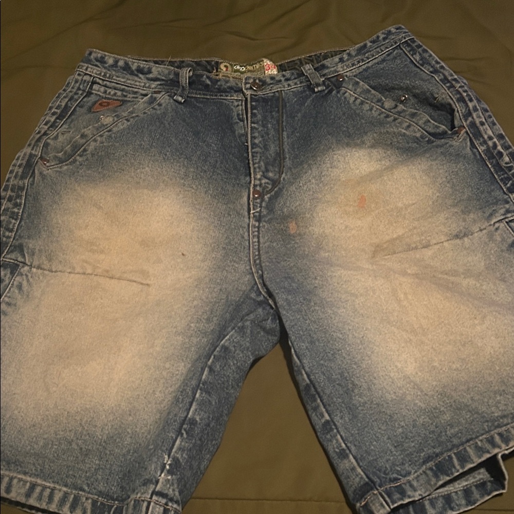 Akademiks Faded Blue Jean Shorts